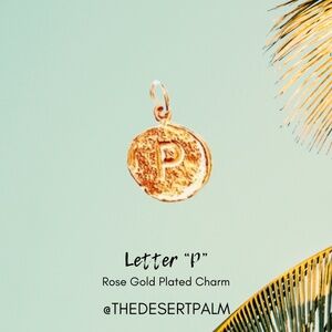 Rose Gold Plated Letter “P” Charm | Initial Pendant
